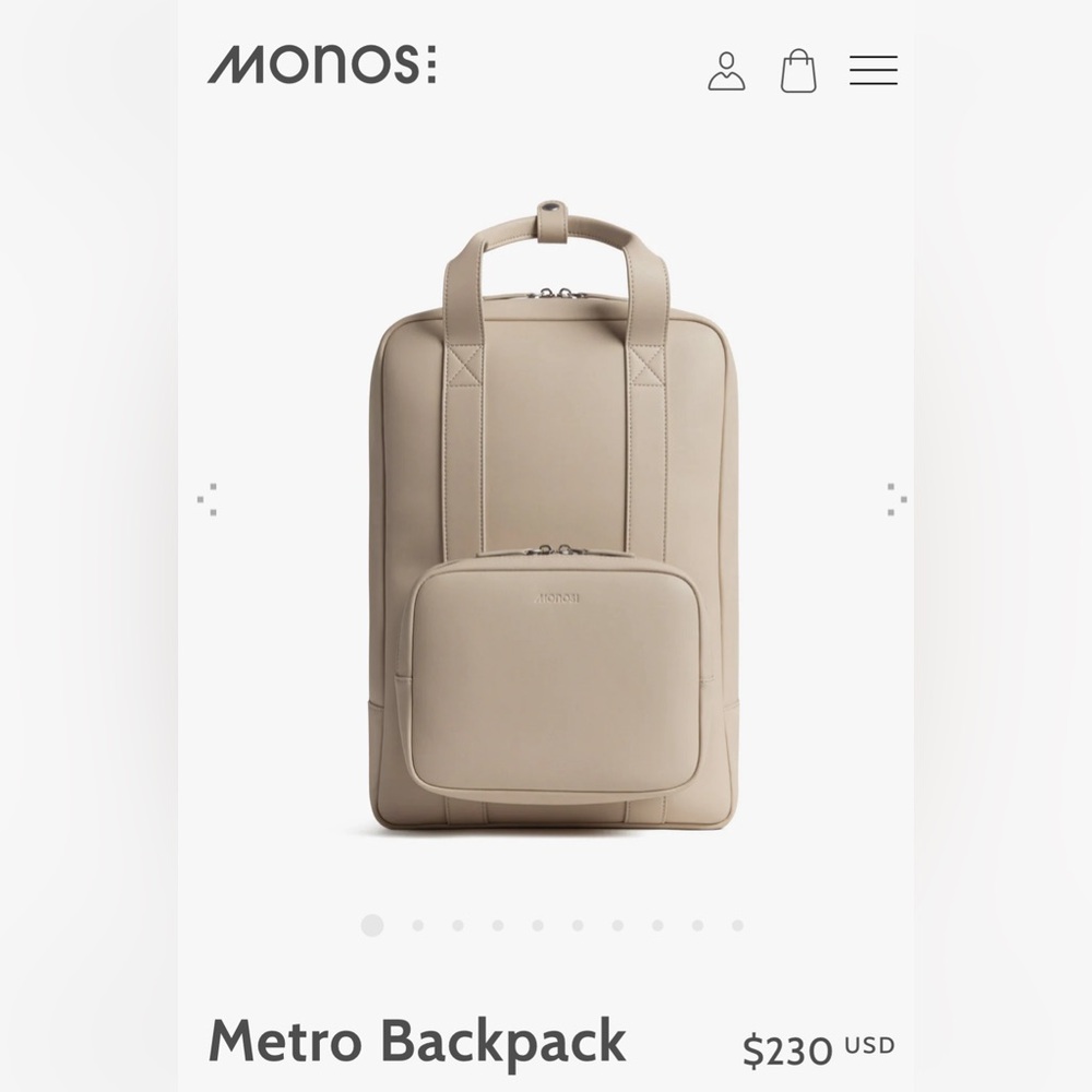 Monos metro backpack in excellent conductions - used once!!
